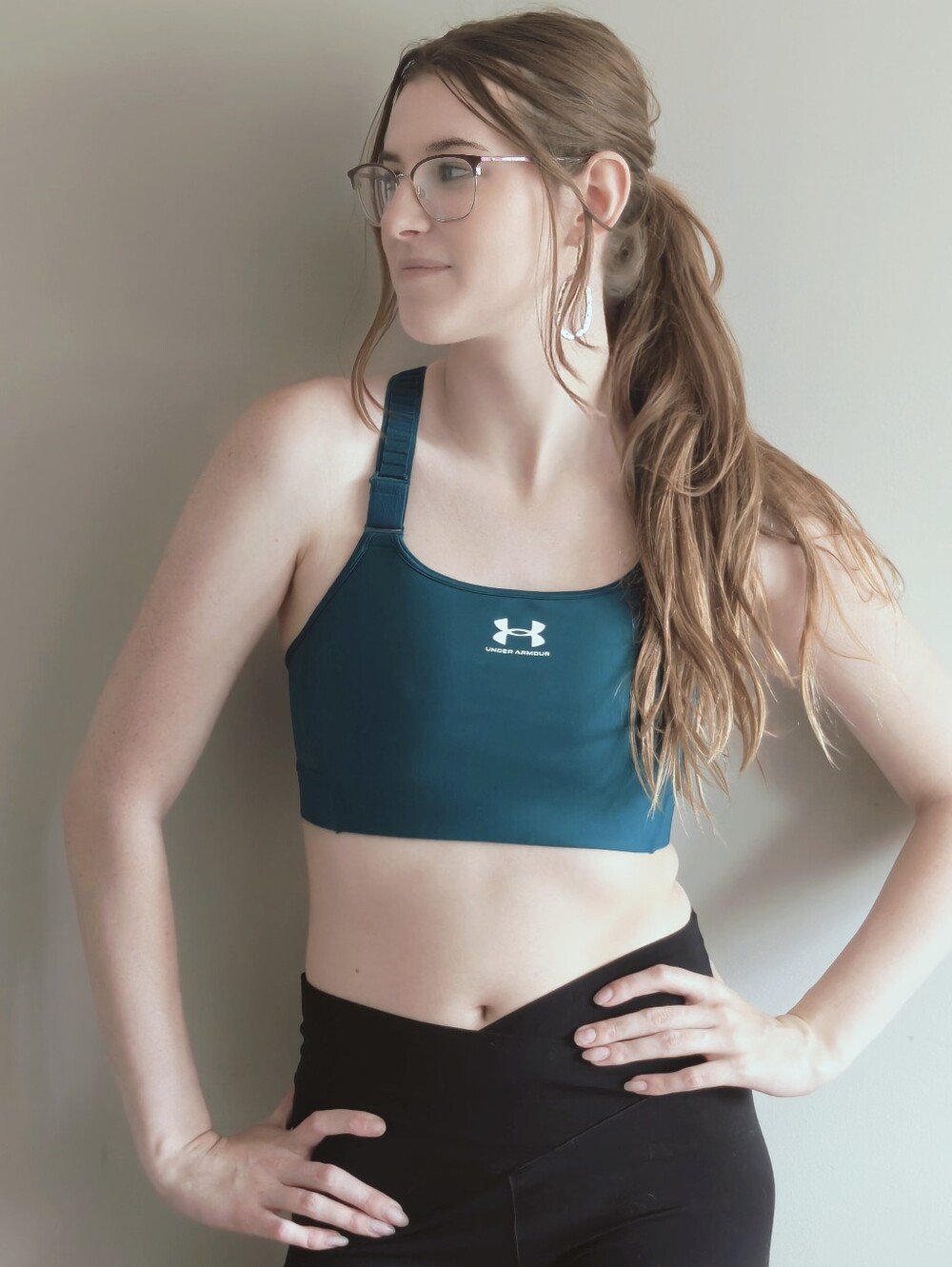 Under Armour Teal HeatGear High Impact Sports Bra | Size M | Adjustable Straps